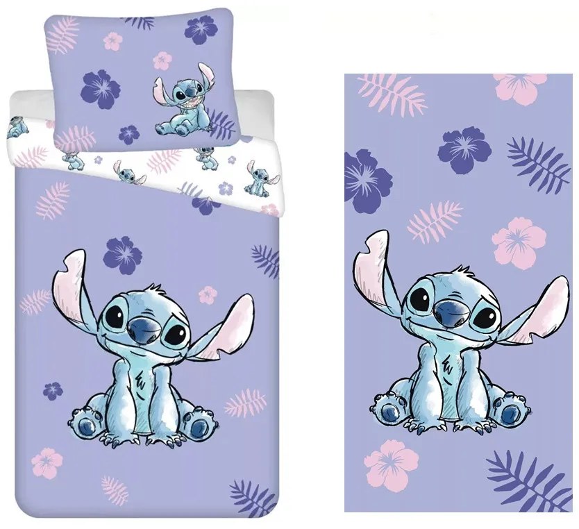 Lilo és Stitch A csillagkutya ágyneműhuzat és törölköző szett (Purple)