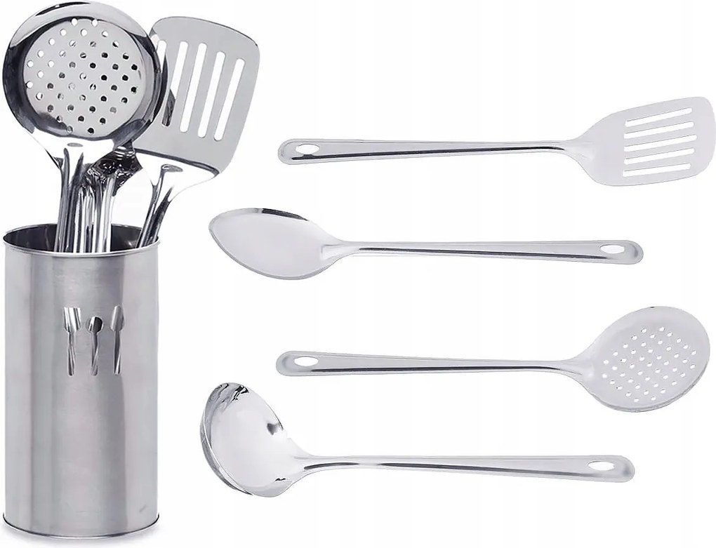 Egészséges Acél Konyhai Eszközkészlet Merőkanál Konyhai Lapát 5 Db-os