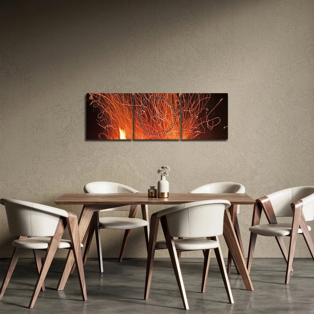 A tűz képe (órával) (90x30 cm)