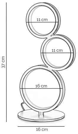ONLI - LED asztali lámpa RINGS LED/17W/230V 4000K 37 cm fekete