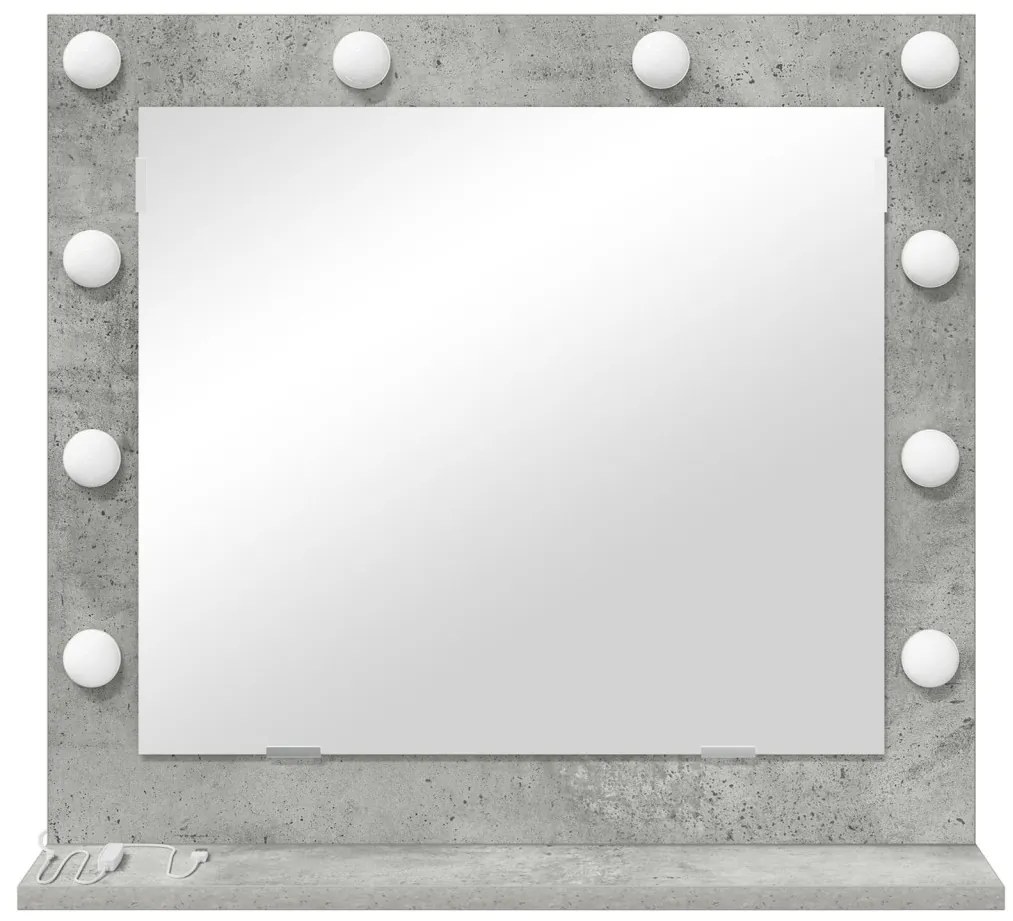 LED világítással ellátott sminktükör BetonSzürke 60x55x18 cm