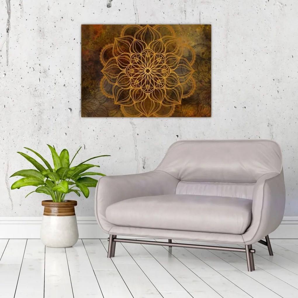 Kép - Az öröm mandala (üvegen) (70x50 cm)