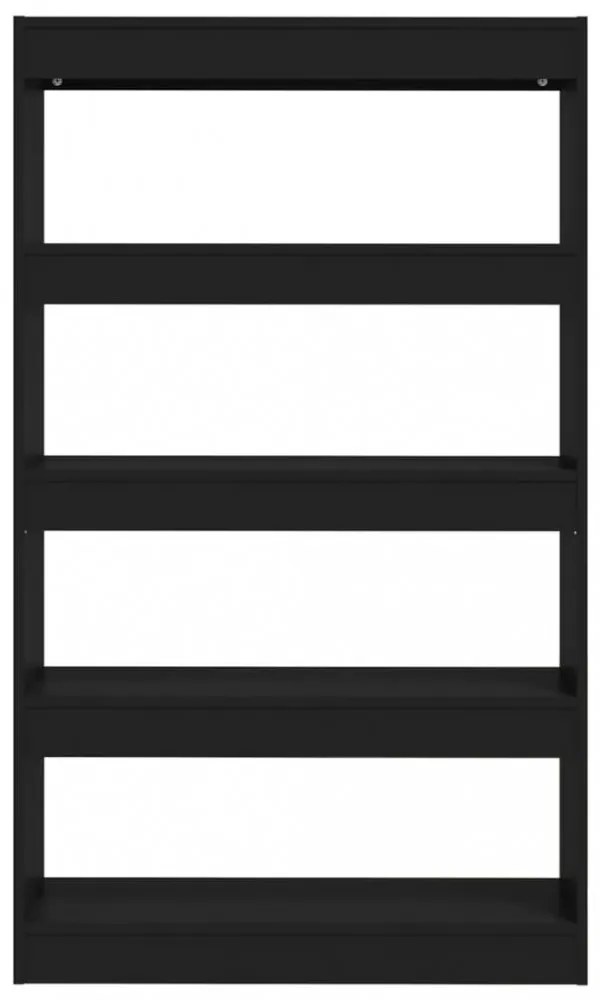 fekete szerelt fa könyvszekrény/térelválasztó 80x30x135 cm
