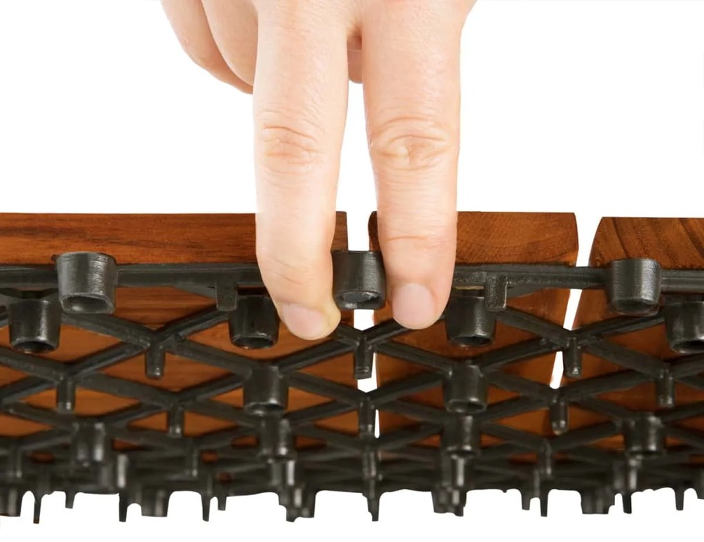 Casaria® Akácfa mozaik fa járólapok - 11 darabos készlet, 30x30 cm