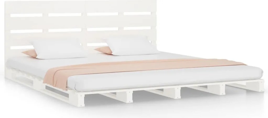vidaXL fehér tömör fenyőfa ágy matrac nélkül 140 x 200 cm