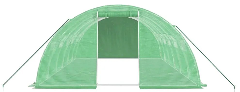 zöld acélvázas melegház 24 m² 6 x 4 x 2 m