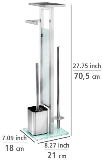 WENKO 23364100 - WC-kefe DEBAR 21x70,5 cm rozsdamentes acél/szatén/fehér