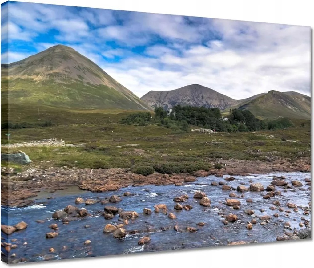 Vászonkép 40x30 Hegyek a folyó mögött