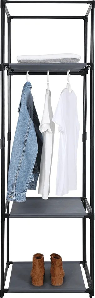 Polcállvány, fém/szövet, fekete, ALBUS