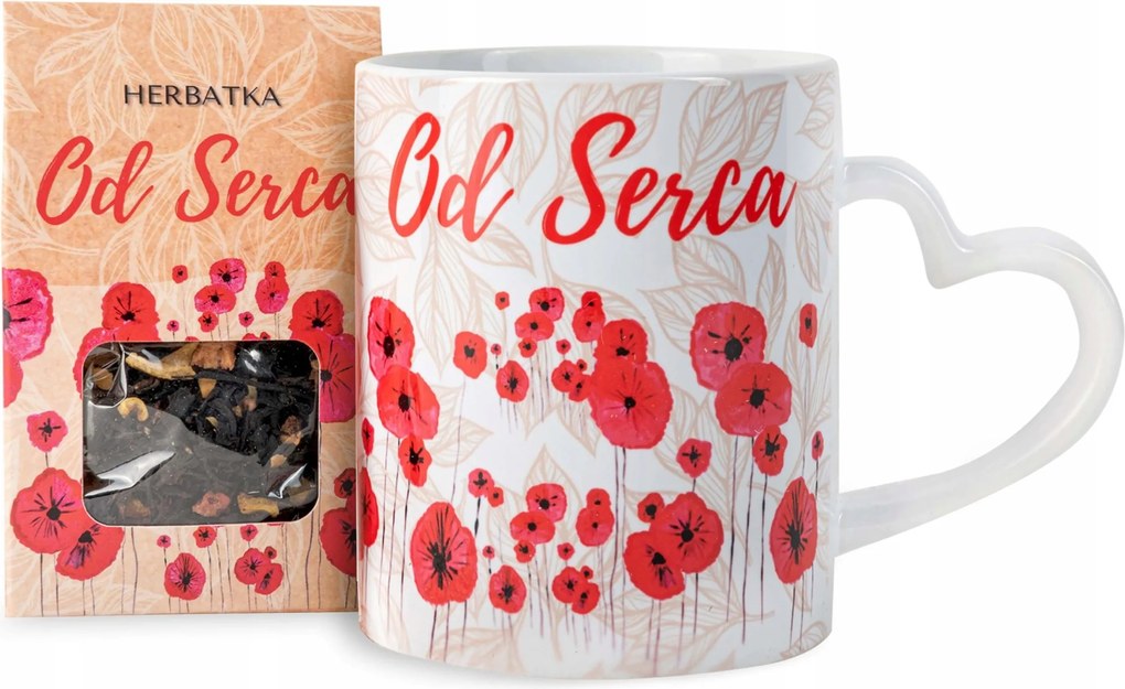 Bögre Szív Ajándék Nőnapra Valentin Napra szív tea szett