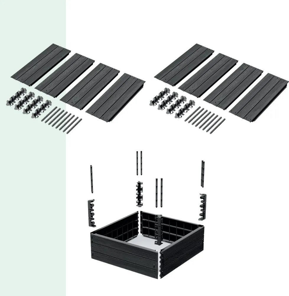 BASE PLANT magaságyás, 61x61x46cm, antracit Prosperplast