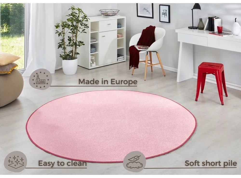 Világos rózsaszín kerek szőnyeg ø 133 cm Fancy – Hanse Home