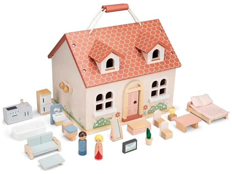 New Classic Toys New Classic Toys - Fa babaház piros BM0055