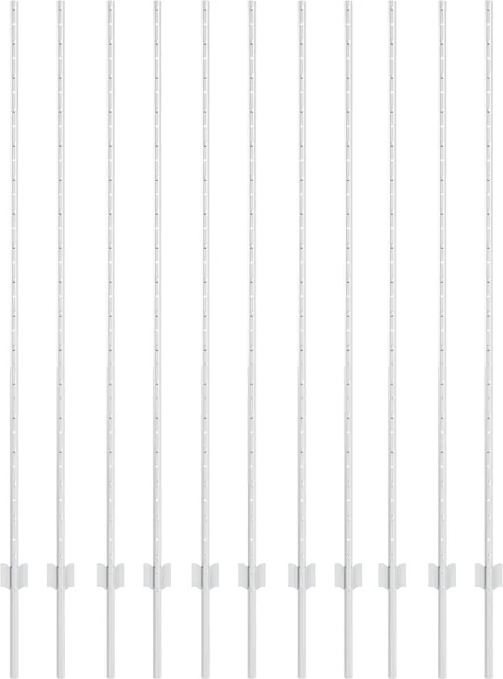 vidaXL Kerítésoszlop 11 pcs Ezüst 150 cm Acél