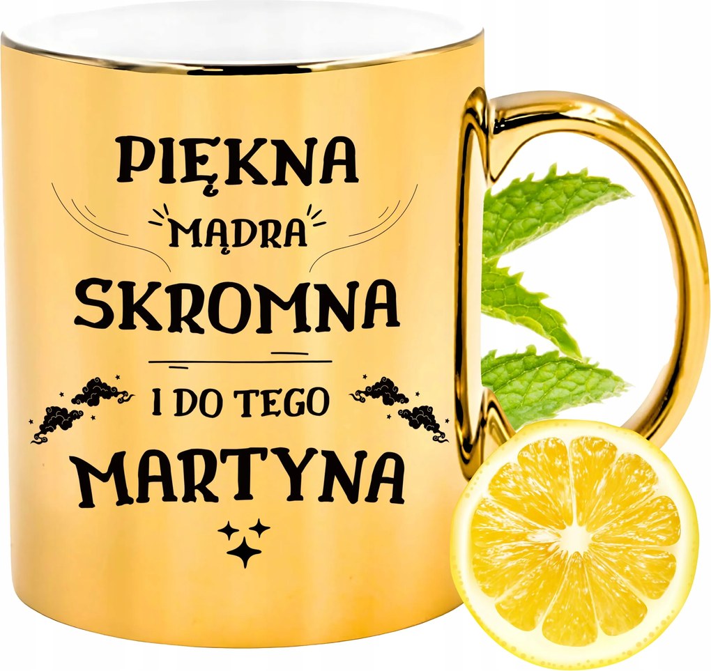 Prémium Arany Csillogó Bögre Martina Ajándék Nyomtatott Fotóval