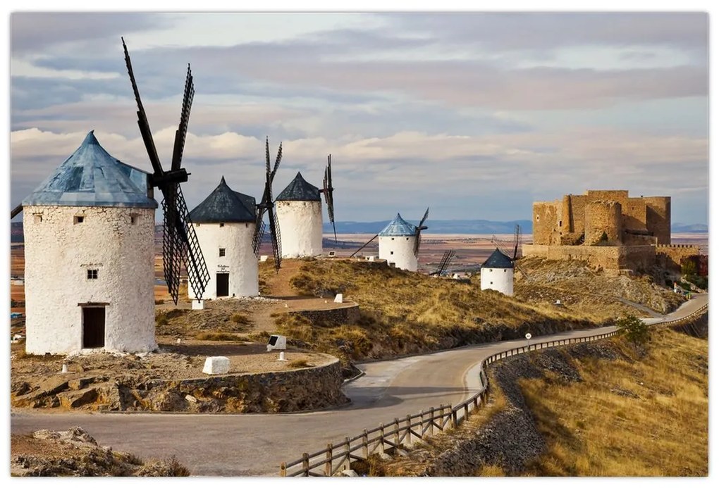 Kép - Consuegra szélmalmai, Spanyolország (90x60 cm)