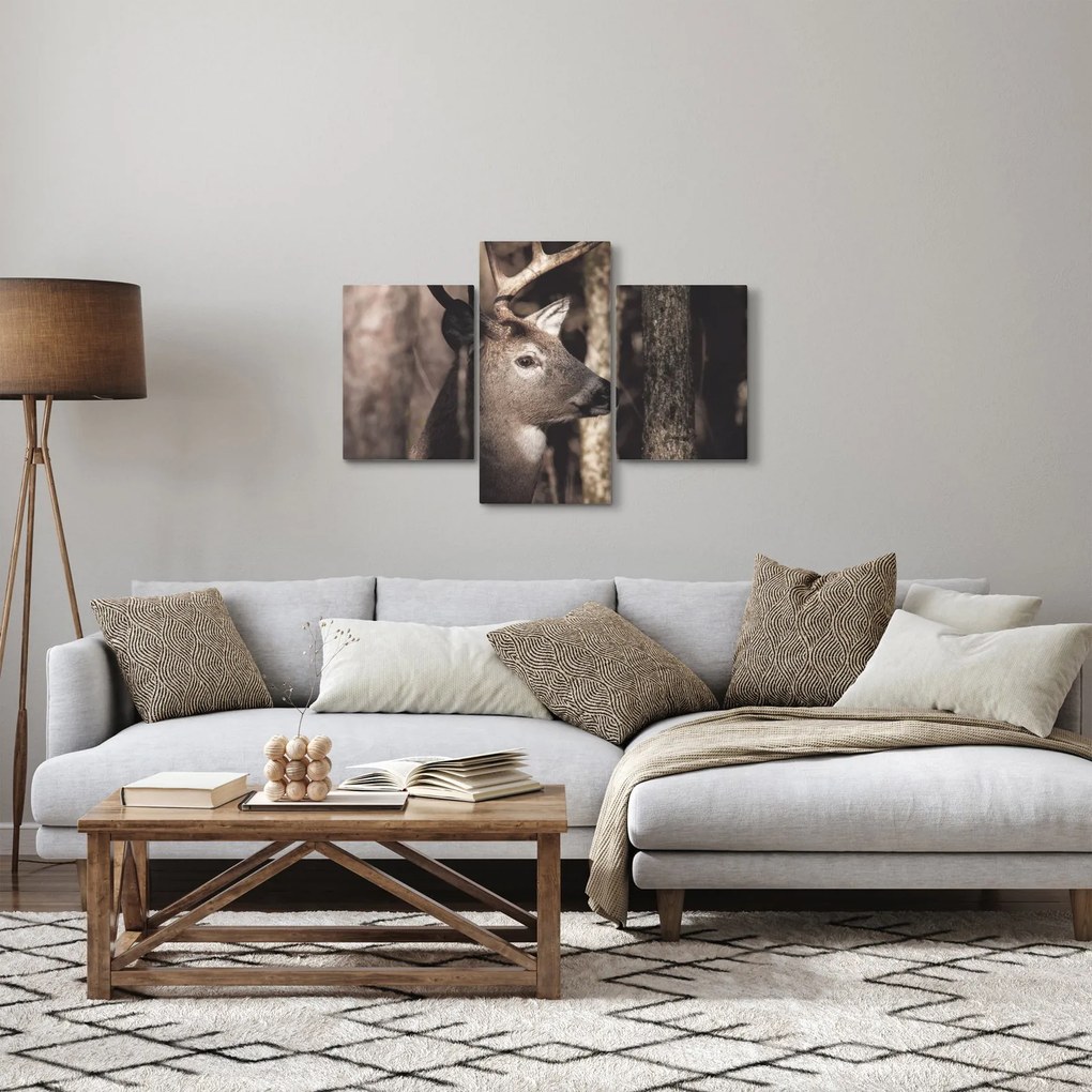Kép - Szarvas az erdőben (90x60 cm)