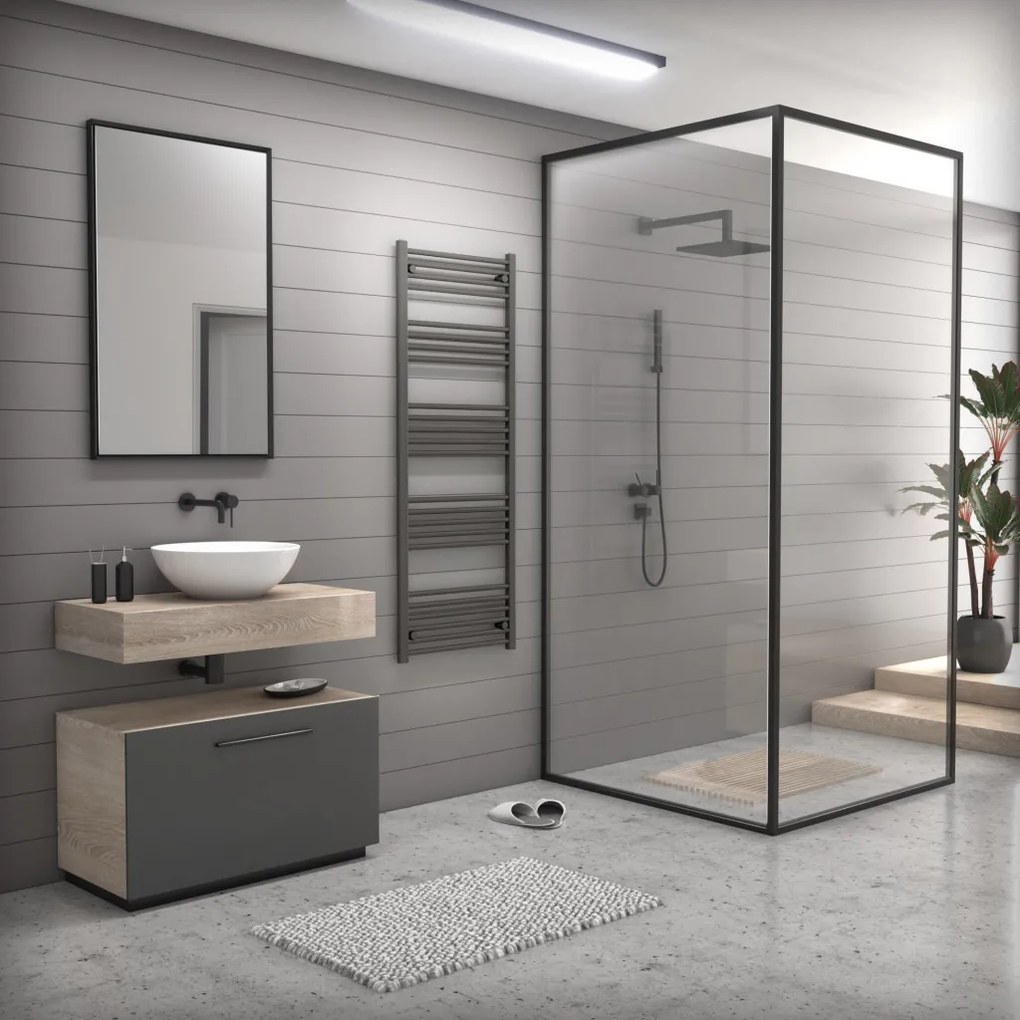 Törölközőszárító radiátor 60 x 150 cm - Nero Italia (szürke)