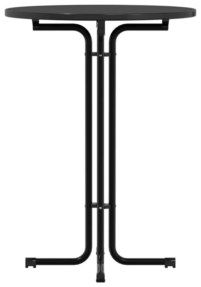 fekete étkezőasztal szerelt fa és acél Ø80 x 110 cm