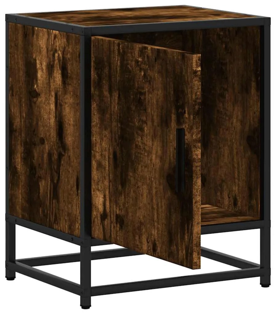 éjjeliszekrények 2 db füstölt tölgy 40x31x50 cm Gépi fa és fém