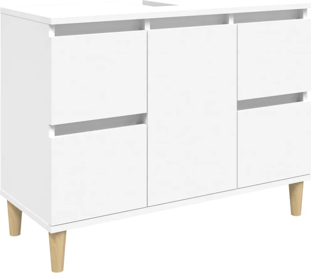 vidaXL fehér szerelt fa mosdószekrény 80 x 33 x 60 cm