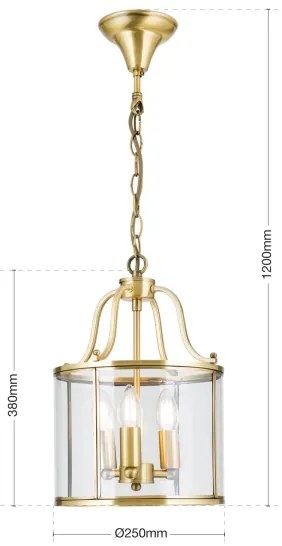 Orion - Láncos csillár BRUNO 3xE14/40W/230V átm. 25 cm arany