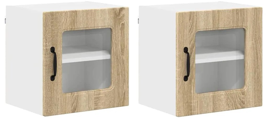 Fali konyhaszekrény 2 pcs Sonoma tölgy 40 x 31 x 40 cm Faanyag
