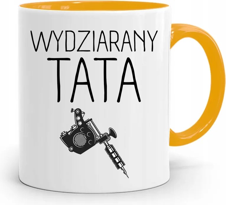 Sárga Bögre Apák Napi Ajándék Kitűzött Apa nyomott mintával