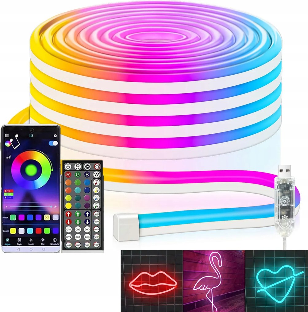 Rgb Led Szalag 5m Led Rgb szalag 24v Erős Távirányító Alkalmazás