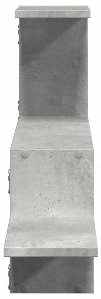 betonszürke szerelt fa fali polc 104 x 15 x 49 cm