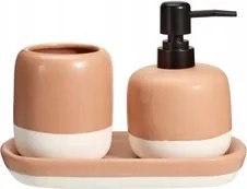 Szappanadagoló És Fogkefetartó Pohár Kerámia Rózsaszín 300 ML