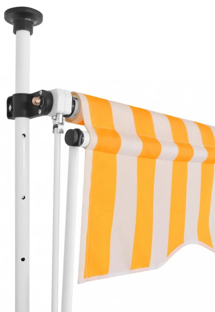 narancssárga-fehér csíkos kézzel feltekerhető napellenző 150 cm