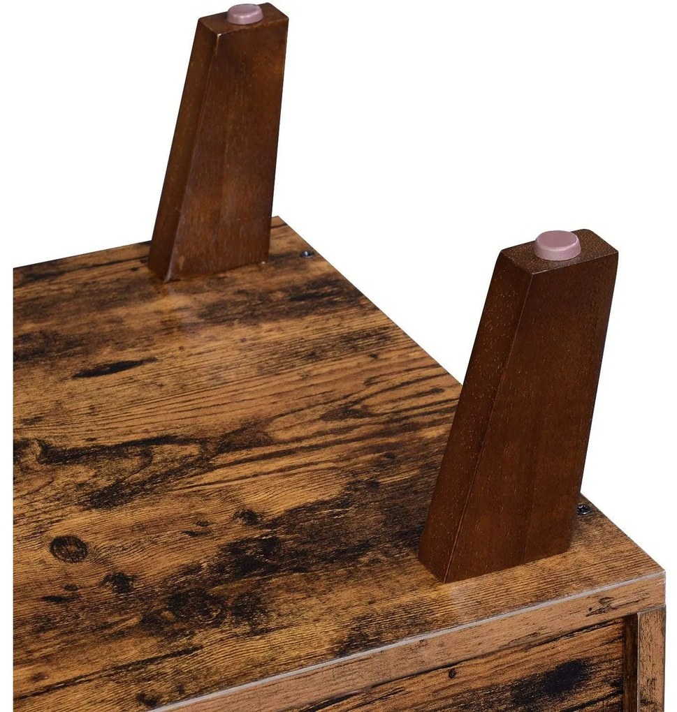 TV szekrény, 2 ajtós TV állvány, 140x40x50 cm, rusztikus barna: