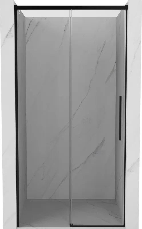 Mexen Rox 130 cm-es tolóajtós zuhanyajtó, átlátszó, fekete - 8C2-130-000-70-00