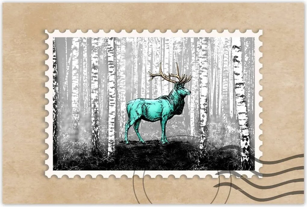 Poszterek 120x80 Szarvas Nyírfa Erdő