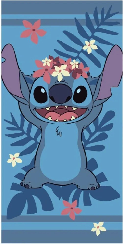 Disney Lilo és Stitch, A csillagkutya Wreath fürdőlepedő, strand törölköző 70x140cm (Fast Dry)