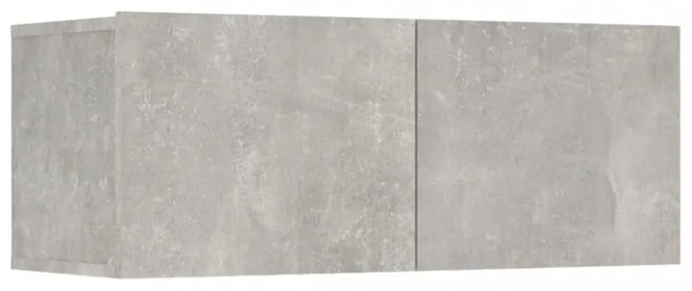 vidaXL4 db betonszürke szerelt fa fali TV-szekrény 80 x 30 x 30 cm