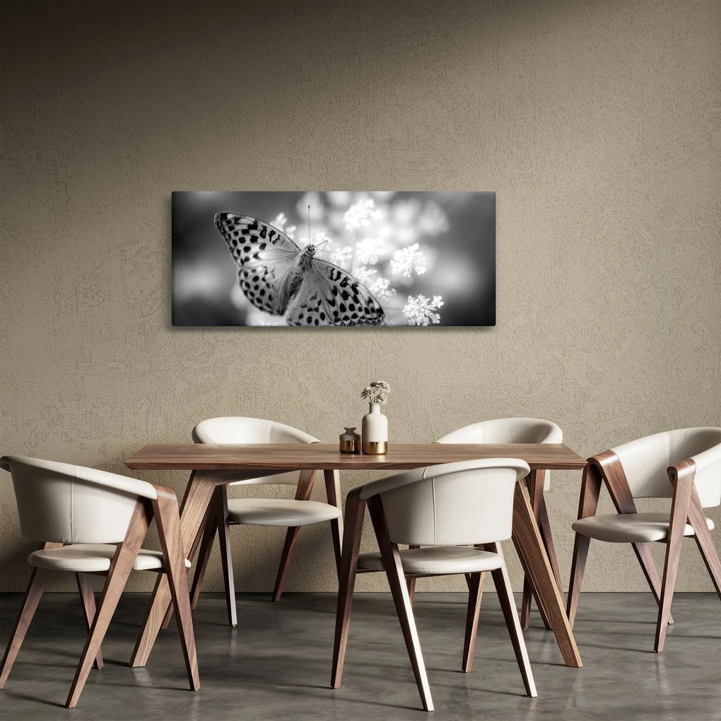 Kép - Részlet egy virágot beporzó pillangóról (120x50 cm)