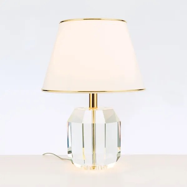 Orion LA 4-1208- Asztali lámpa ALEXIS 1xE27/60W/230V krémes/arany/átlátszó