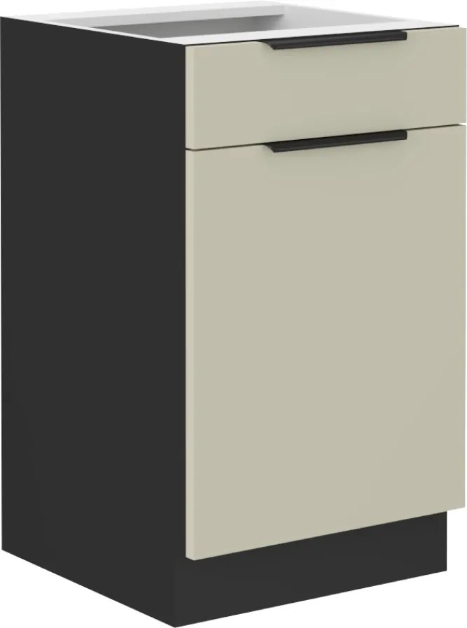 Alsó szekrény, kasmír/fekete, ARAKA 50 D 1F 1S BB