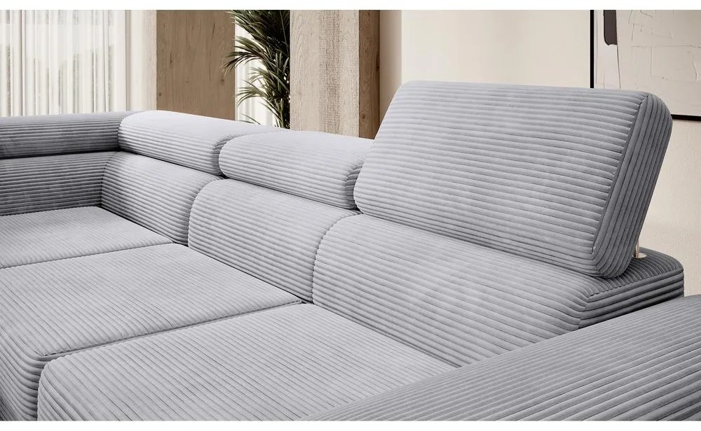 Sarokkanapé Stiletto (B) (világosszürke + ezüst). Akció -15%. 1099694
