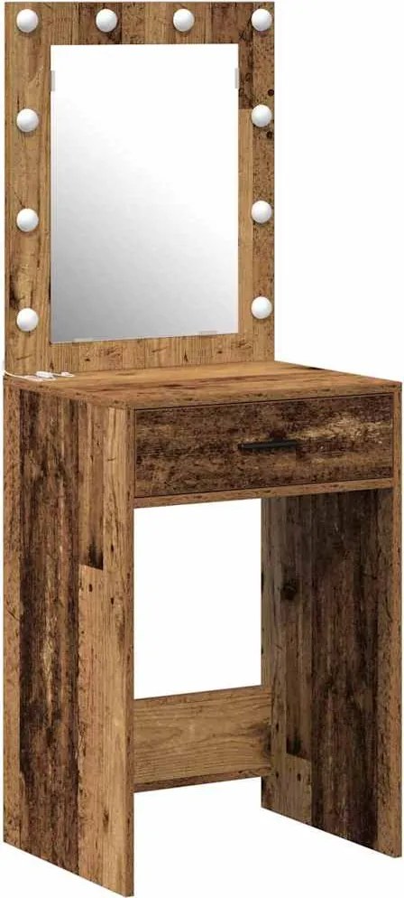 vidaXL Öltözködőasztal fiókkal Öreg fa 50 x 41 x 135 cm Faanyag