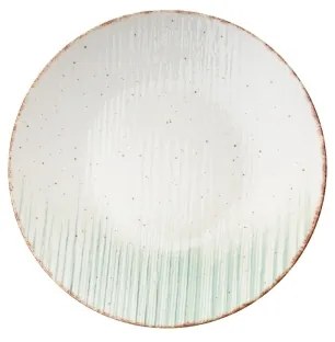 24 darabos porcelán étkészlet, fehér/zöld