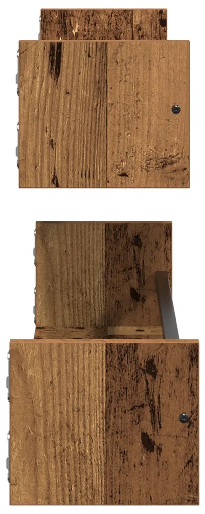 Fali Polcok 2 db Régi Fa 80x16x14 cm Mérnöki Fa