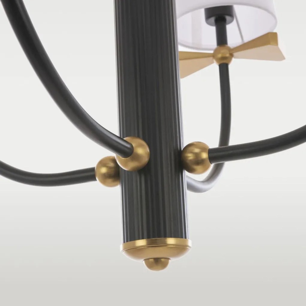 COSMOLIGHT P04183BK BOW Modern Csillár Fehér, Fekete, Sárgaréz E14 IP20