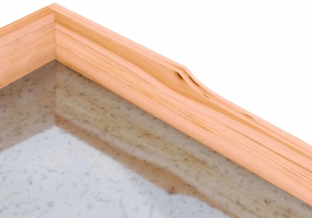 barna tömör fenyőfa növénytartó asztal polcokkal 78x38x82,5 cm