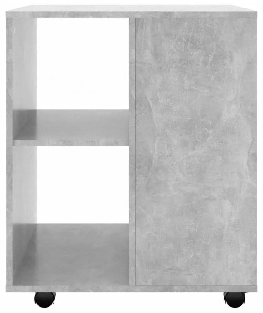 betonszürke szerelt fa kerekes szekrény 60 x 53 x 72 cm