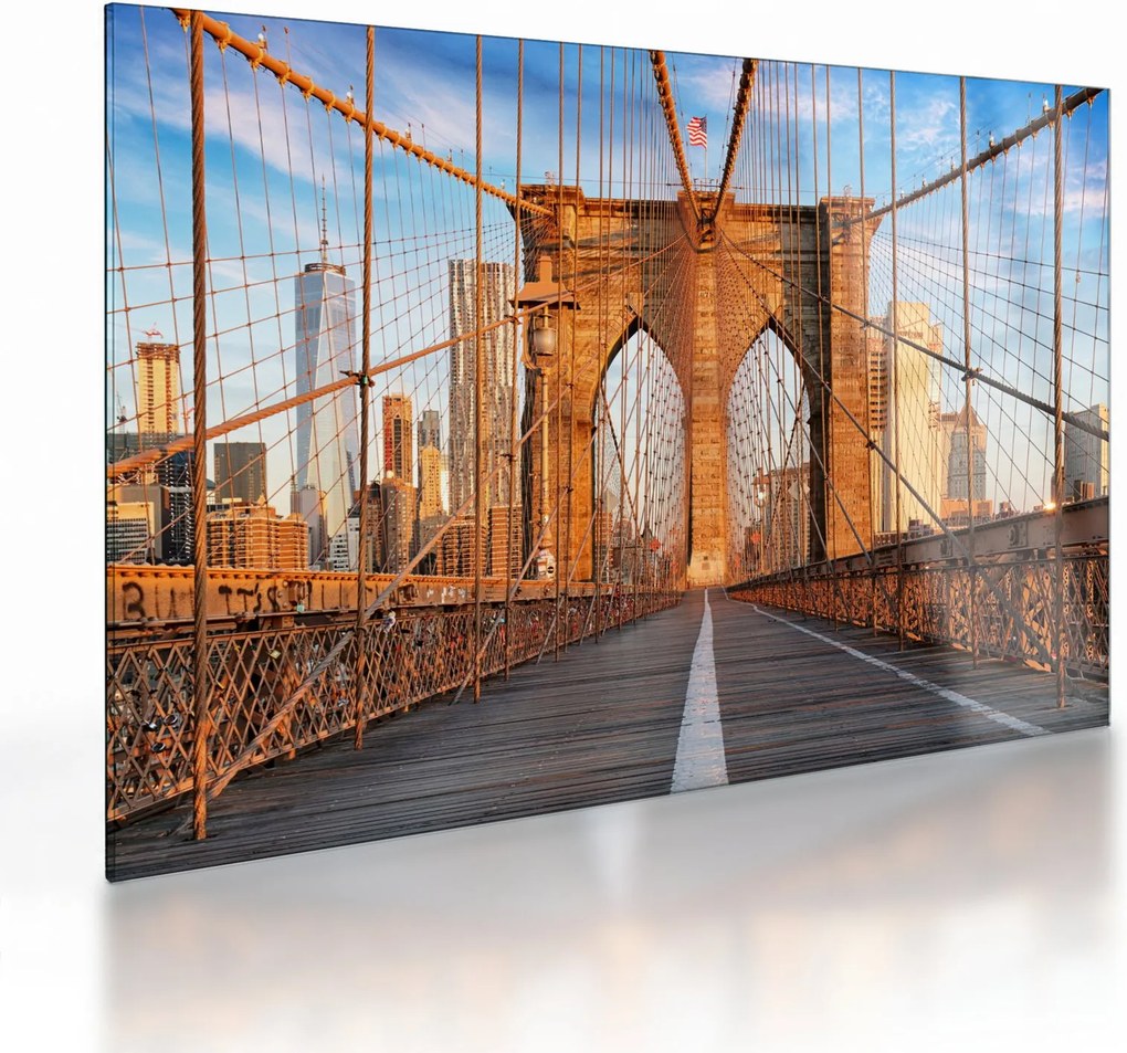 Üveg kép - Brooklyn híd (70x50 cm)