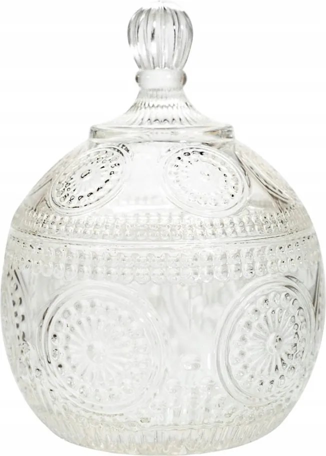 Cukortartó tál, cukor átlátszó üvegből elegáns design 9 cm