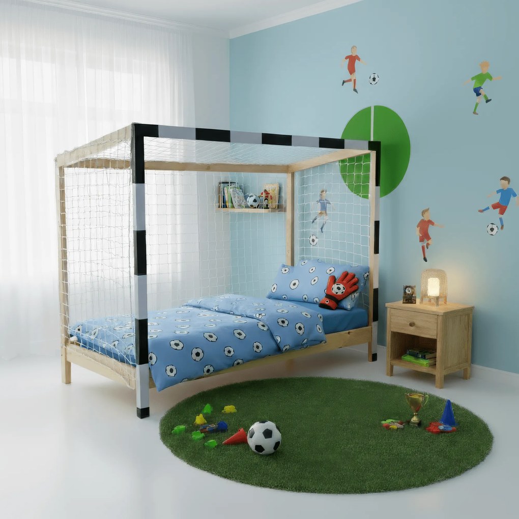 Montessori ágy, természetes/fehér/fekete, 90x200, FUTAL